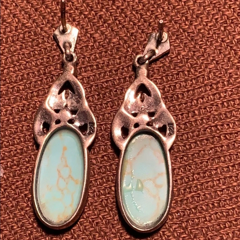Sterling Silver/Turquoise classic danglin earrings - Picture 11 of 11